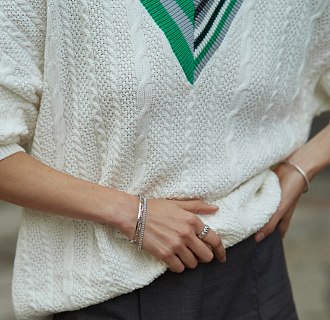 Браслет "Цепочка" в белом золоте б05644 №5