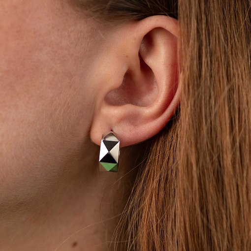 Серьги - кольца "Anna-Lisa" в белом золоте с09008 2