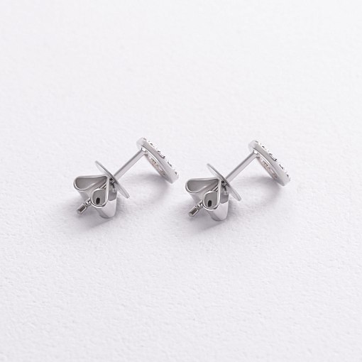 Золотые серьги - пусеты с бриллиантами сб0333di 5