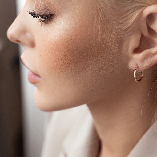 Серьги - пусеты "Келли" в красном золоте с07748 6