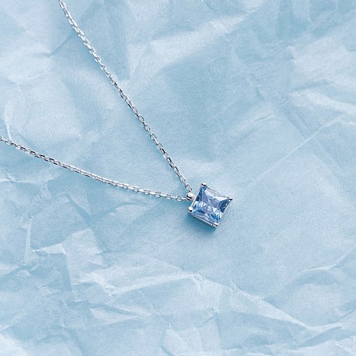 Золотое колье "Альма" (голубой фианит) кол02373 10