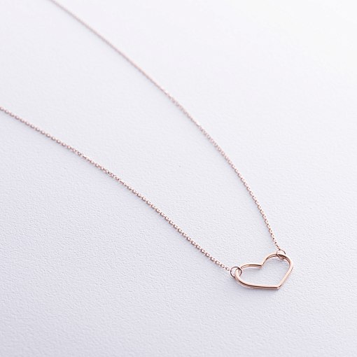 Колье "Сердечко" в красном золоте кол02471 5