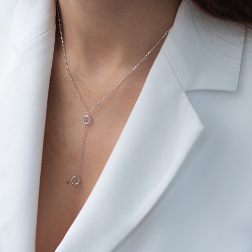 Колье "Кружочки" в белом золоте кол01827 4