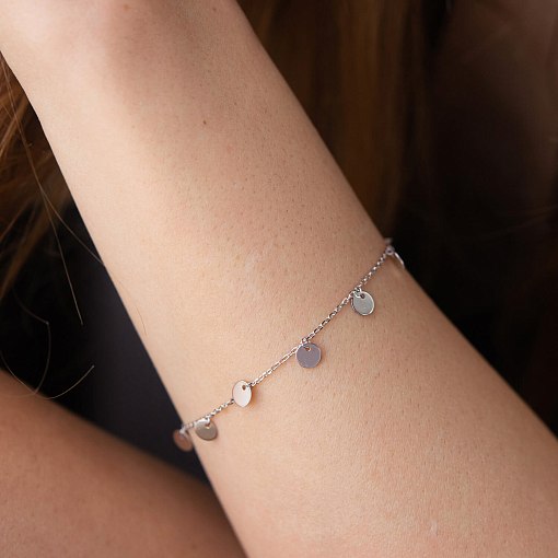 Браслет "Монетки" в белом золоте б05253 4