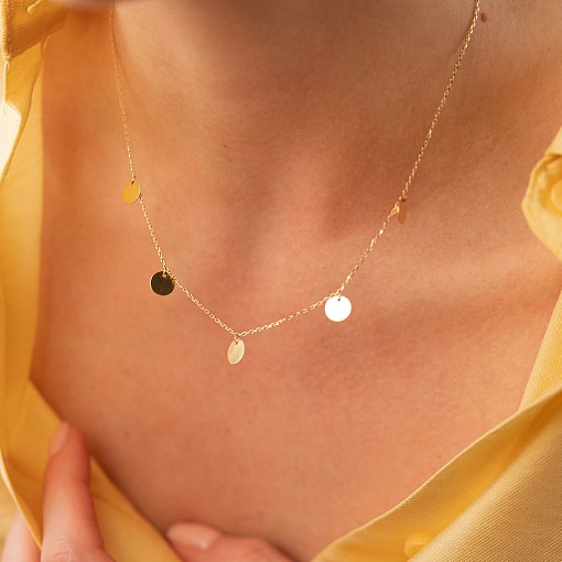 Золоте кольє-чокер з монетками 5 шт кол01432 9