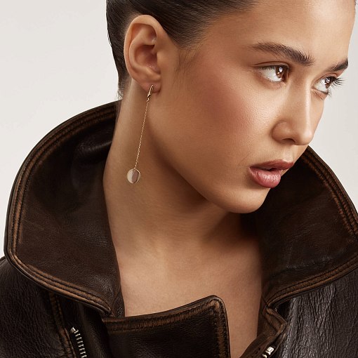 Серьги "Монетки" в желтом золоте с06836 2