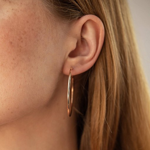 Серьги - кольца в красном золоте (4.3 см) с02015 4