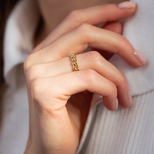 Кольцо "Цепочка" в желтом золоте к07190 10