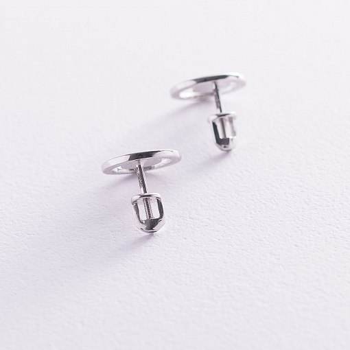 Серьги - пусеты "Искренность" в белом золоте с06978 4