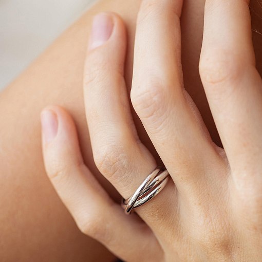 Золотое кольцо "Круговорот" (тройное) к07642 9