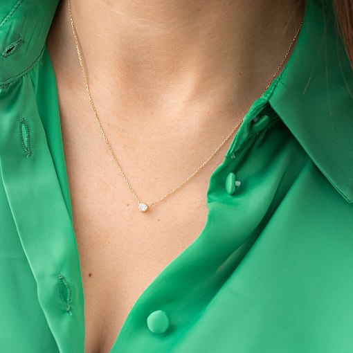 Колье Минимал в желтом золоте кол00954 5