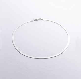 Колье "Наоми" в белом золоте (снейк) ц00519