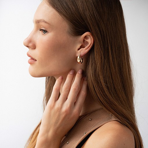 Серьги "Megan" в красном золоте (Small) с09118 5