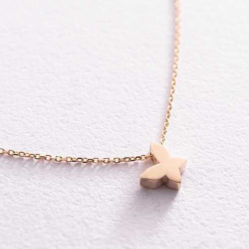 Колье "Бабочка" в желтом золоте кол02149 4