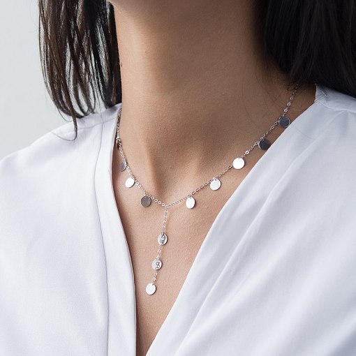 Кольє Монетки з білого золота кол01555 3