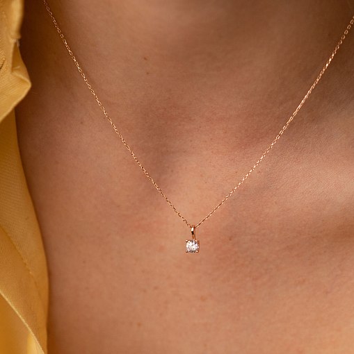 Кольє з фіанітом в червоному золоті кол01356 5