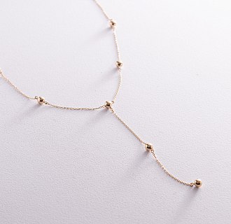 Колье 2 в 1 "Шарики" в желтом золоте кол02343