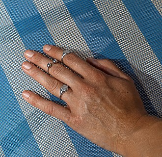 Золотое кольцо "Сердечко" с фианитами к08300 №11