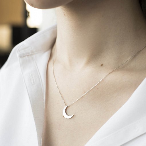 Кольє Місяць з білого золота кол01439 6
