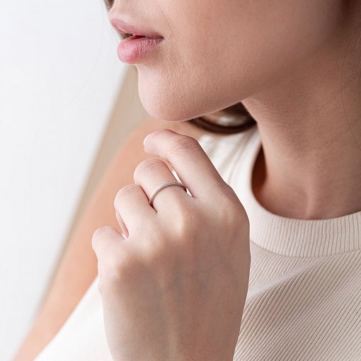 Тонке Каблучка з білого золота к06593 2