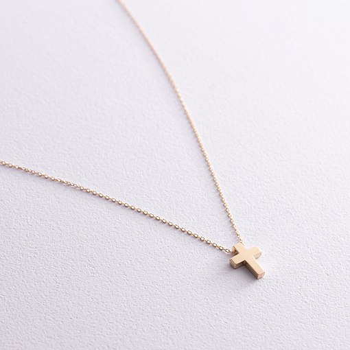 Колье "Крестик" в желтом золоте кол02268 7