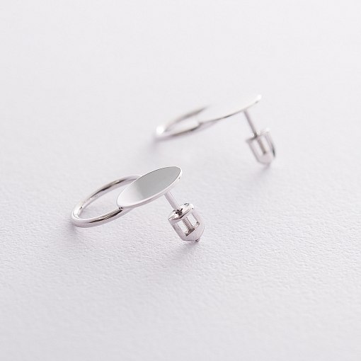 Золотые серьги-пусеты "Круги" с06687 3