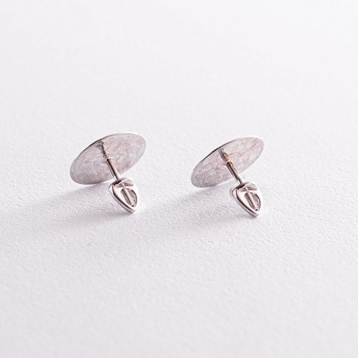 Серьги - пусеты "Теона" в белом золоте с07885 4