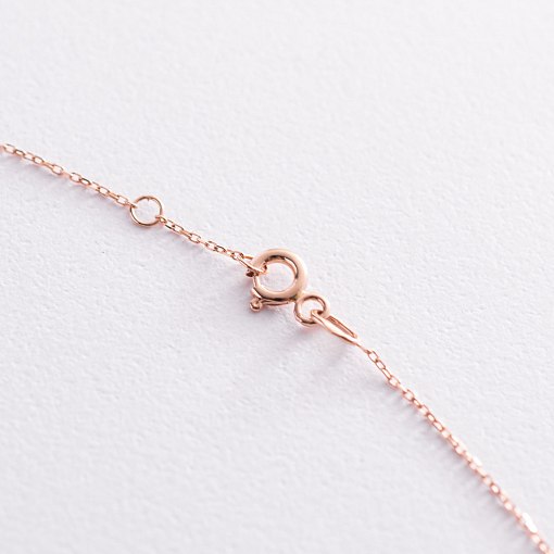 Золотой браслет "Сердечки и монетка" на ногу (черные фианиты) б04794 5