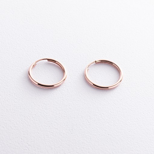 Серьги "Кольца" в красном золоте с02464 3