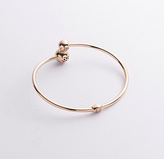 Жесткий браслет "Шарики" в желтом золоте б05816 №3