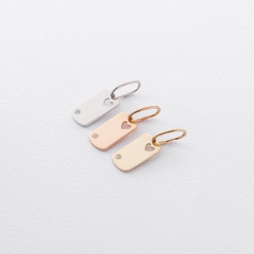 Кулон "Сердечко" для гравировки (желтое золото) п03269 5