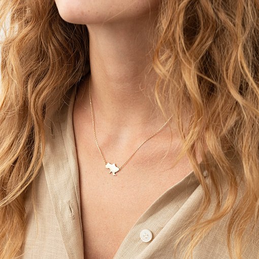 Колье "Моя Украина" в желтом золоте (возможна гравировка) кол02299 2