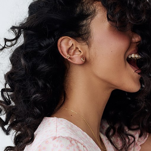 Серьга - каффа из желтого золота с06376 4