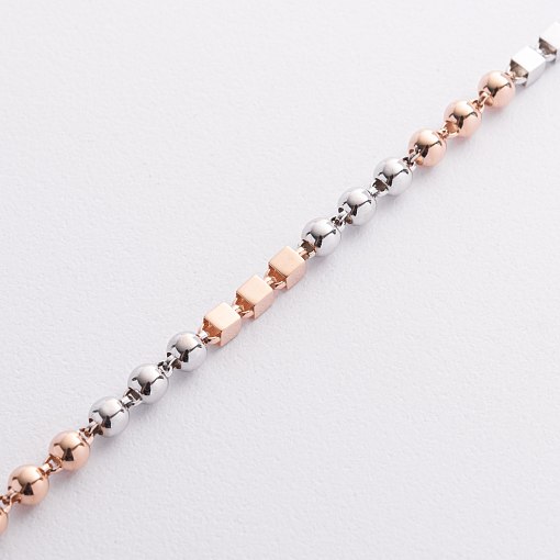 Золотой браслет "Кубики - шарики" б05104 3