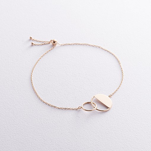 Золотой браслет "Переплетение" б04374 5