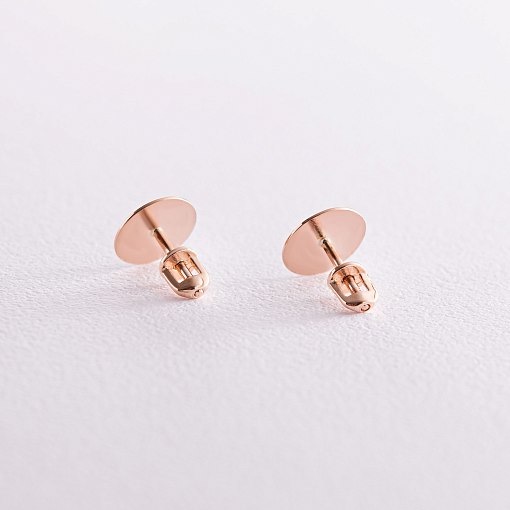 Золотые серьги - пусеты "Кружочки" с08037 3