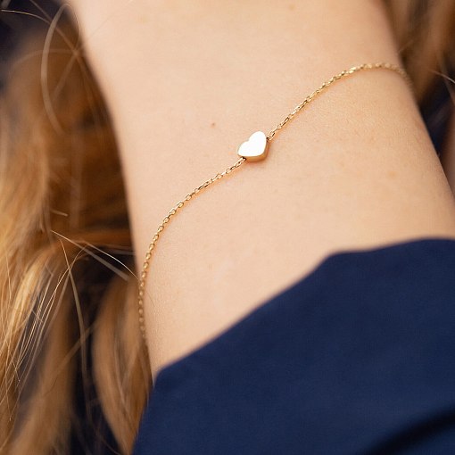 Браслет "Сердечко" в желтом золоте б05185 4