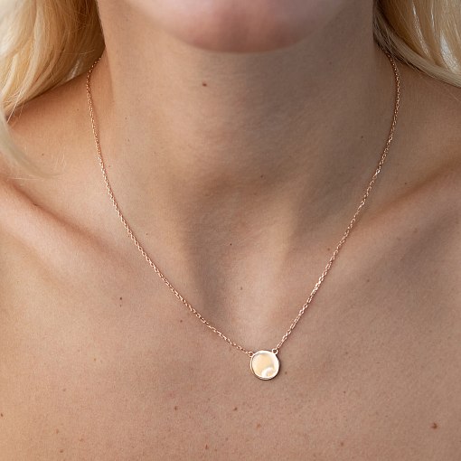 Колье "Монетка" в красном золоте (возможна гравировка) кол02043 7