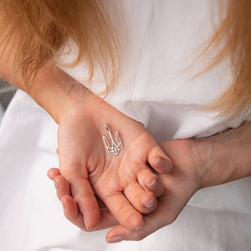 Золотая подвеска "Герб Украины - Тризуб" п03689 4