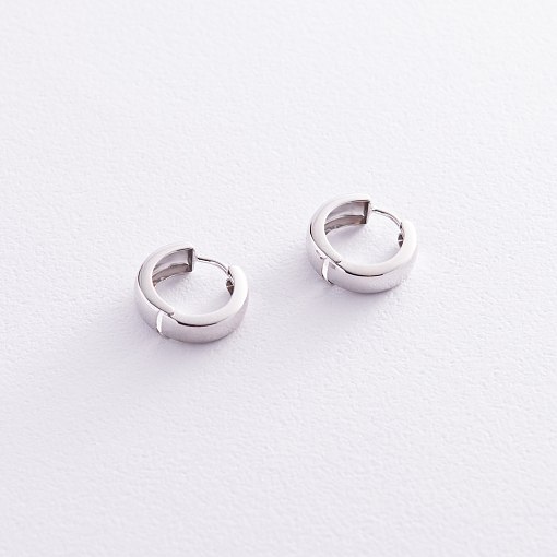 Серьги - кольца в белом золоте с08199 3