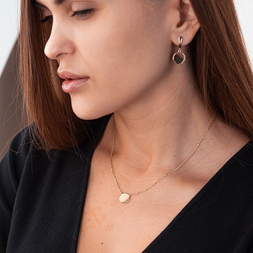 Серьги "Монетки" в желтом золоте с07624 2