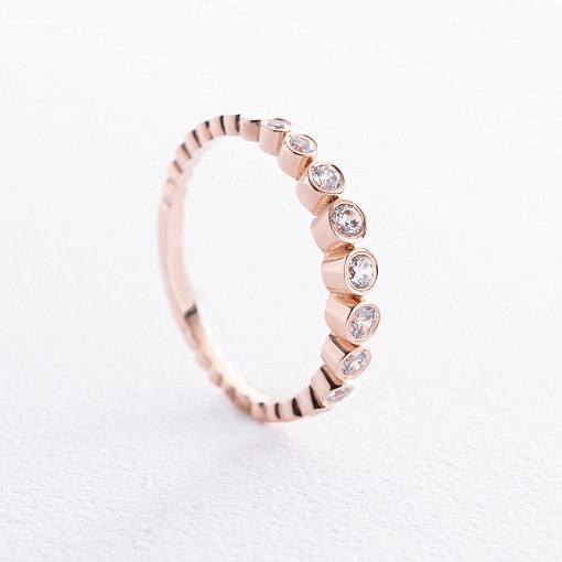 Золота каблучка з фіанітами к07571