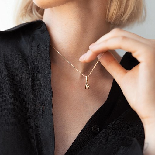 Колье "Булава" в желтом золоте кол02260 12