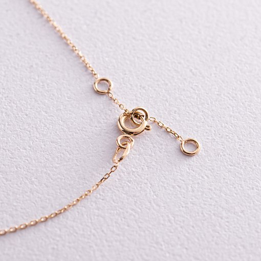 Браслет "Монетки и шарики" с жемчугом на ногу (желтое золото) б05368 5