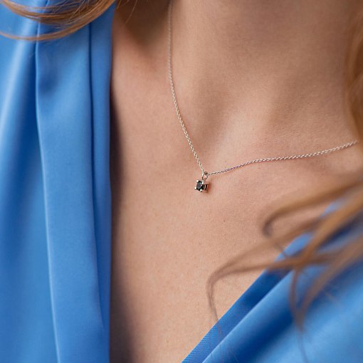 Золоте кольє з чорним діамантом колб0099y 6