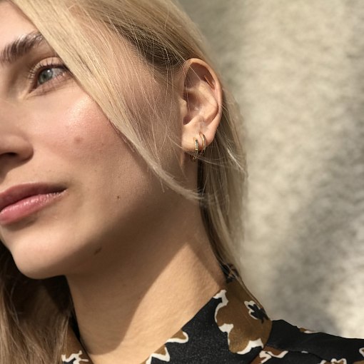 Серьги-кольца в желтом золоте с06457 13