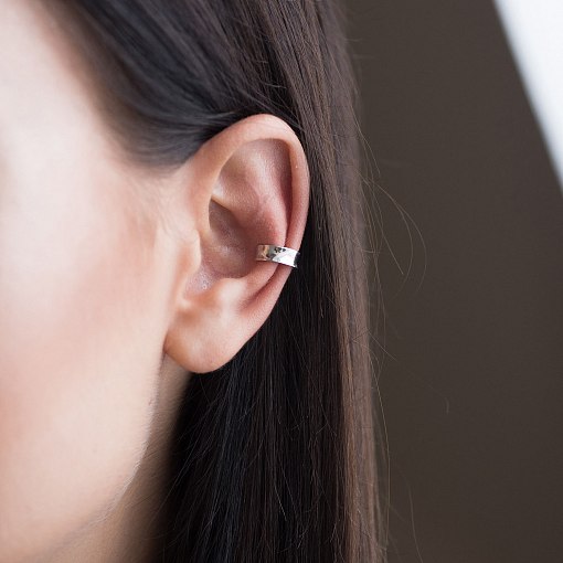 Серьга - каффа в белом золоте с06378 3