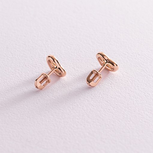 Золотые серьги - пусеты "Сердечки" с07542 4