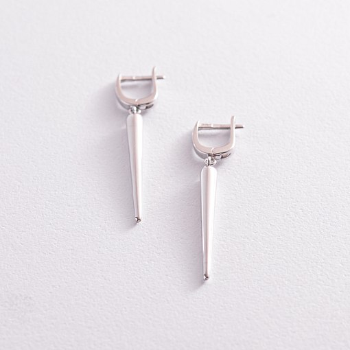 Серьги "Восторг" в белом золоте с07810