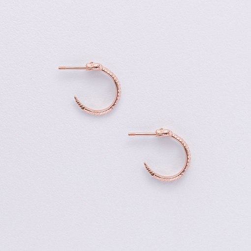 Золотые серьги - пусеты "Гремучие змеи" с09004